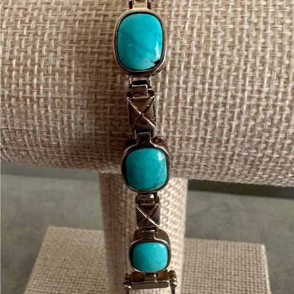 Sterling Silver Turquoise & Pink Thulite Reversible Bracelet by Jay King - Picture 4 of 15